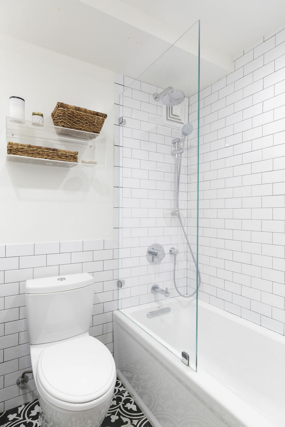 Image of a Clinton Hill bathroom with white subway tile and bathtub