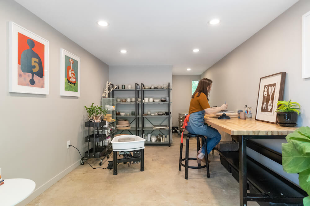 A Garage Remodel Turns Art Studio  in Connecticut