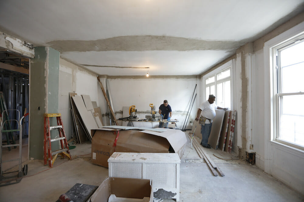 Image of a room being renovated 