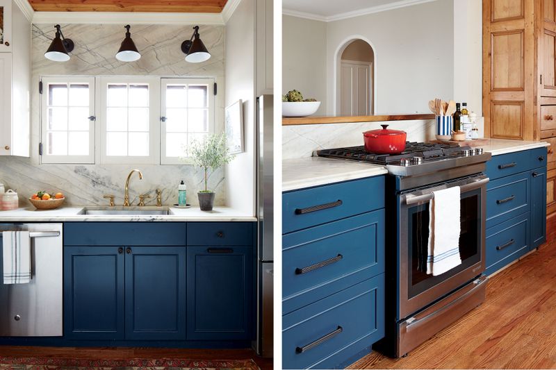 Left: Sink; Right: Stove and countertops